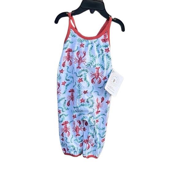 Burt Bees baby lobster print sleeveless romper size 0-3 months NEW - Picture 1 of 5
